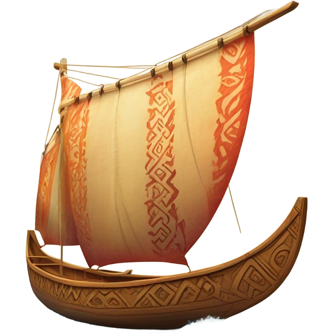traditional Polynesian double-hulled outrigger canoe called a wa'a kaulua emoji