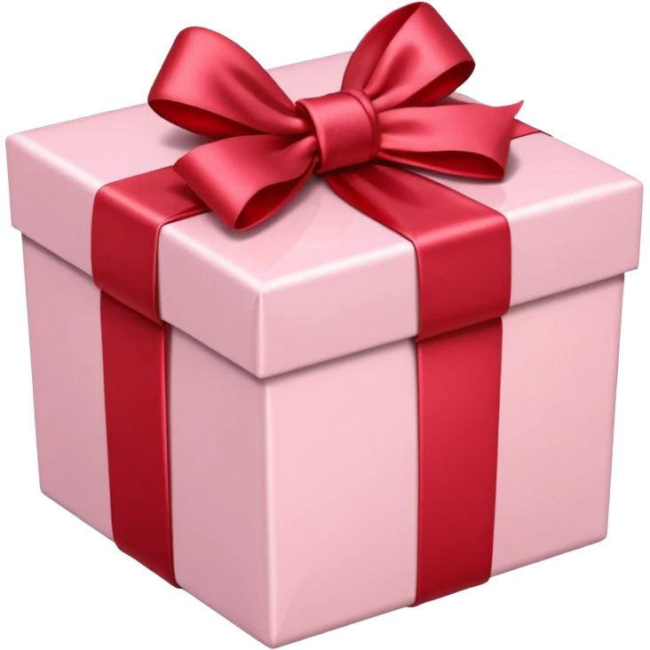 gift box pale pink with red satin bow emoji