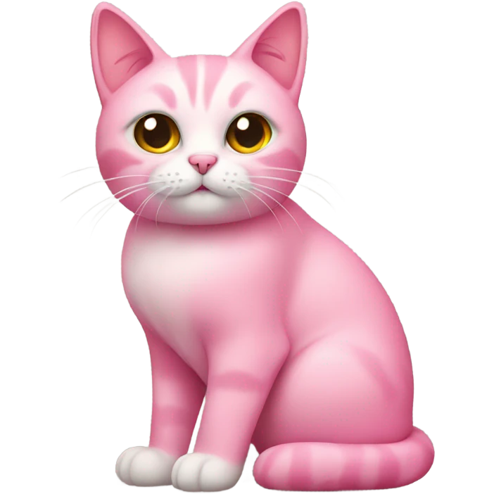 Pink cat sitting emoji