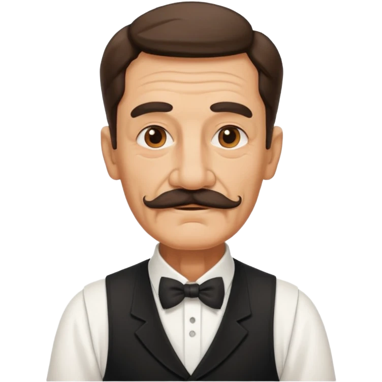 mustached old waiter man emoji