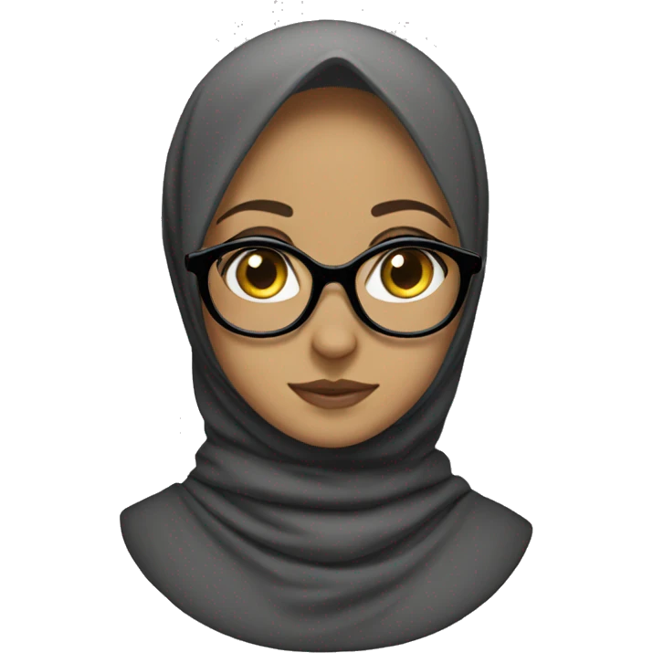 girl with hijab and look with glasses  emoji
