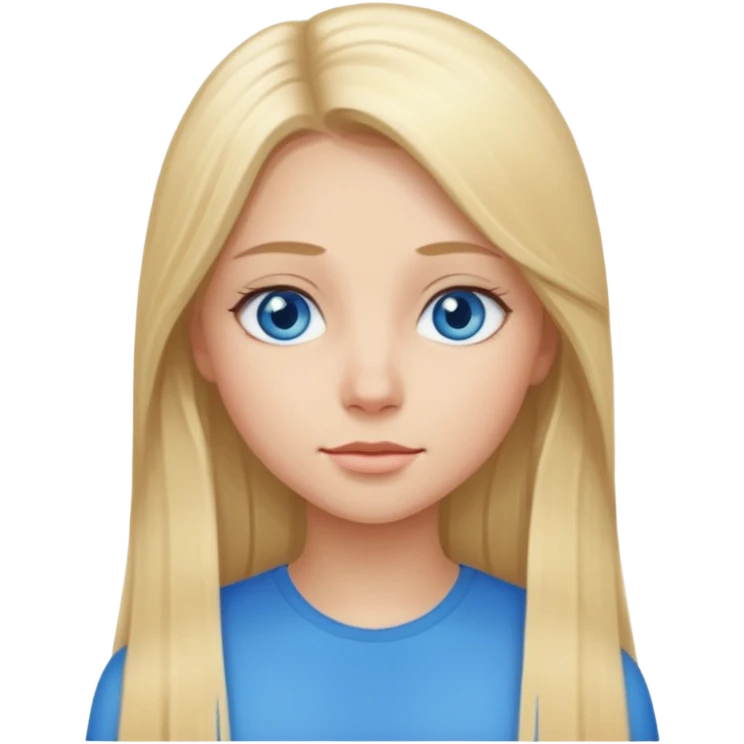 A girl with  straight long blond hair emoji