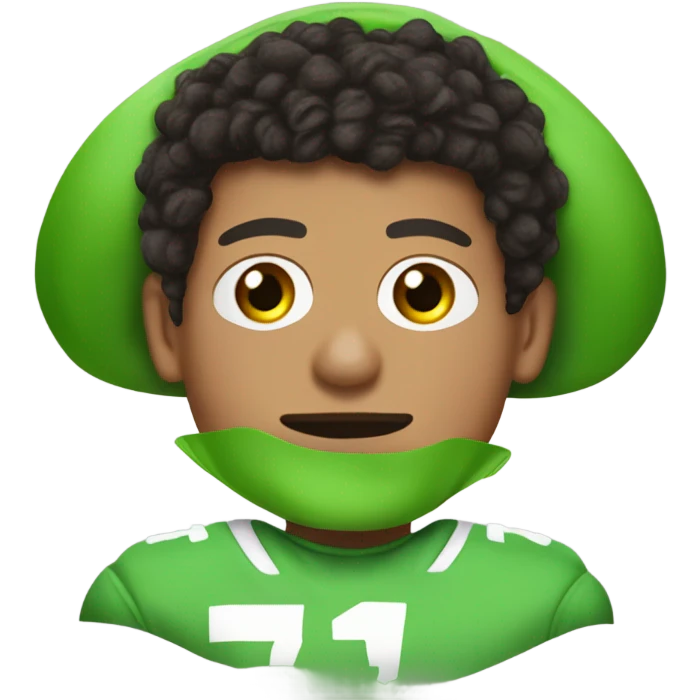 Patrick Mahomes dressed as Kermit the frog emoji