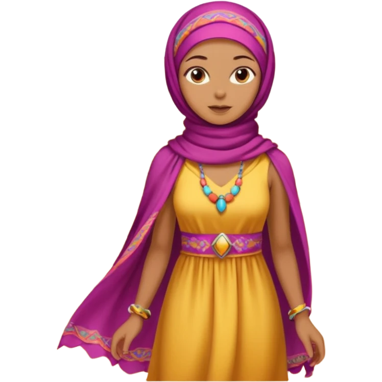 desert woman colorful emoji