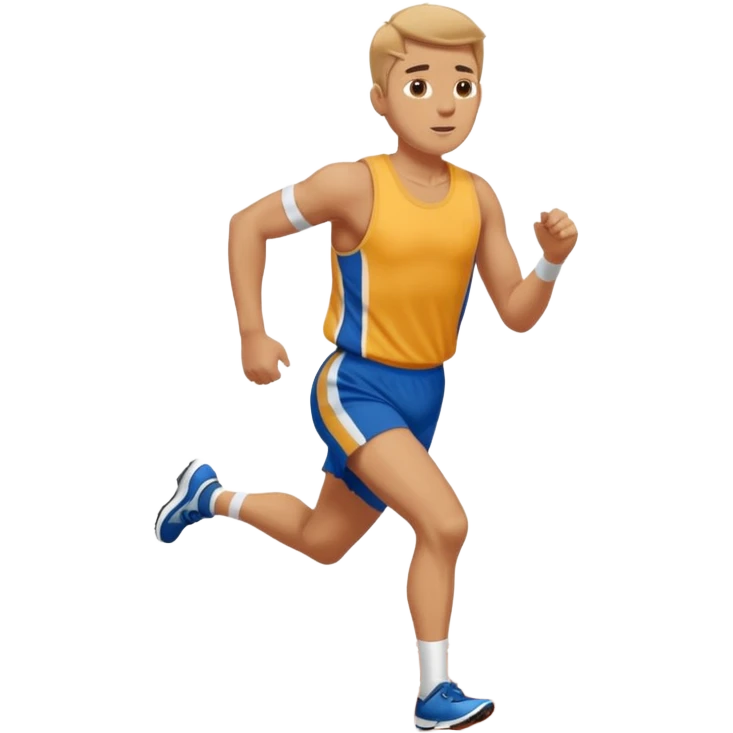 tall, stocky man running in a track meet emoji