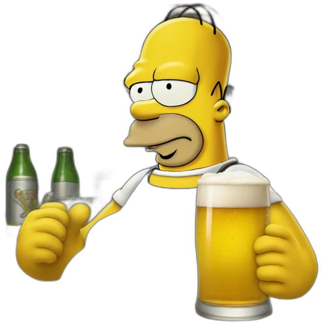 Homer Simpson drink à beer emoji
