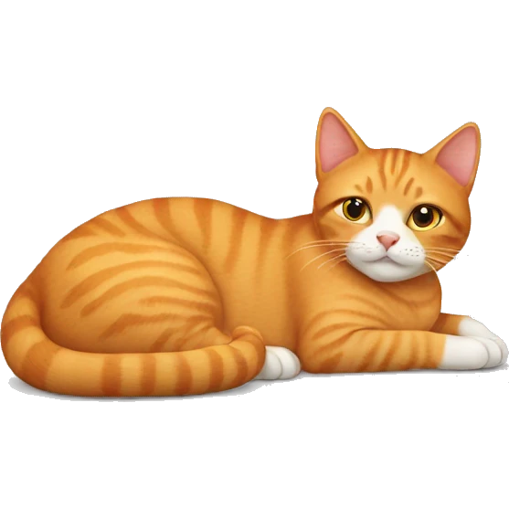 Ginger cat laying emoji