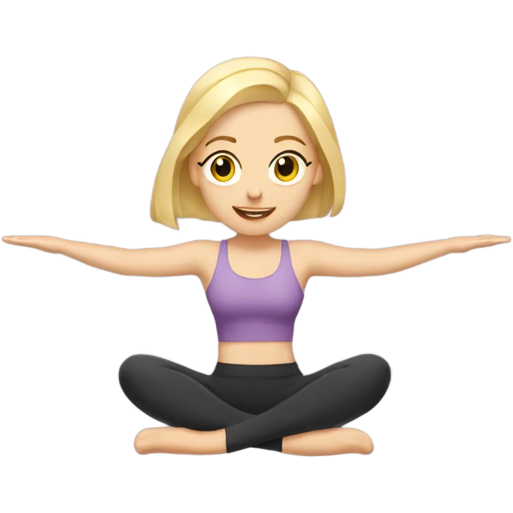 blonde girl doing pilates emoji