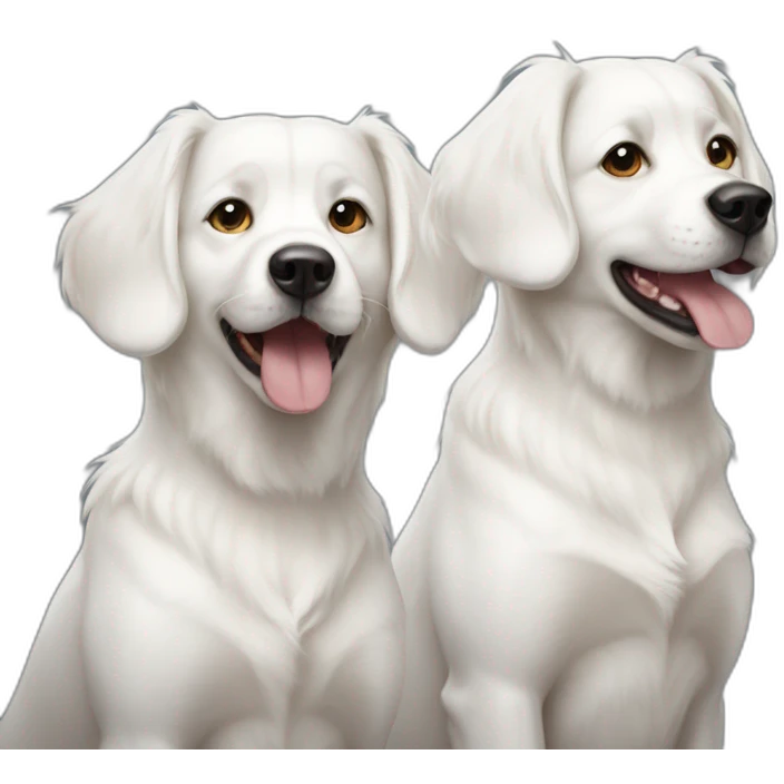 two-sister white dogs emoji