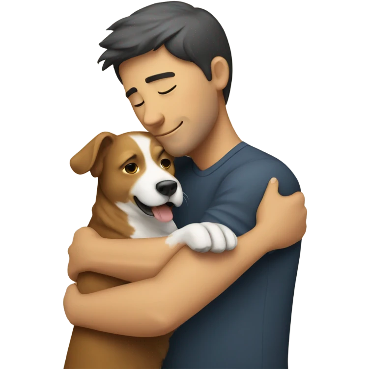 person hugging dog emoji