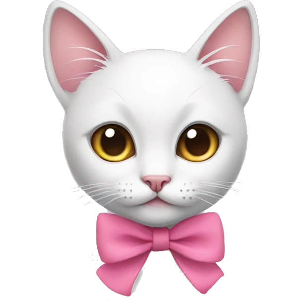 cat with long eyelashes and a pink bow on her neck emoji