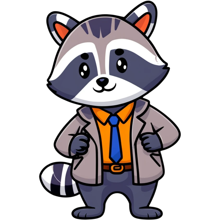 Raccoon detective solving a mystery emoji
