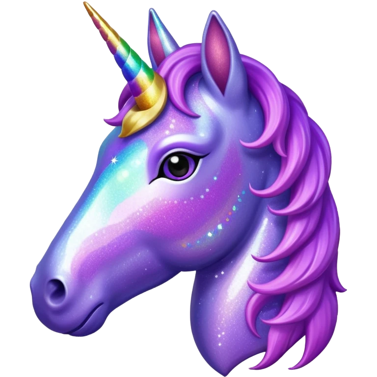 glitter purple unicorn emoji
