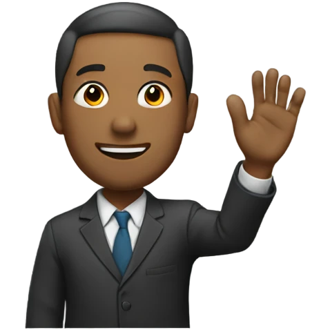 man raising his hand emoji