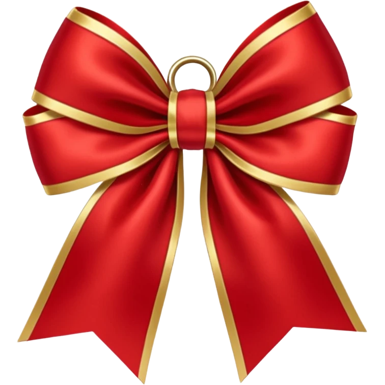 Red christmas bow with gold emoji