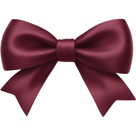 Burgundy satin bow emoji