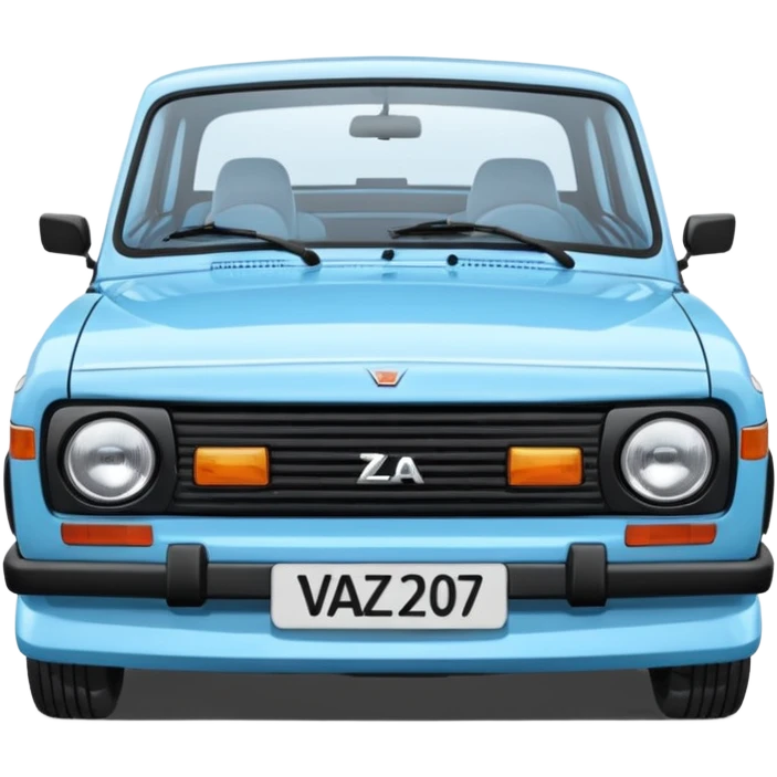 LADA car. Russian car. Model VAZ 2107. Realistic proportions. Front view. emoji