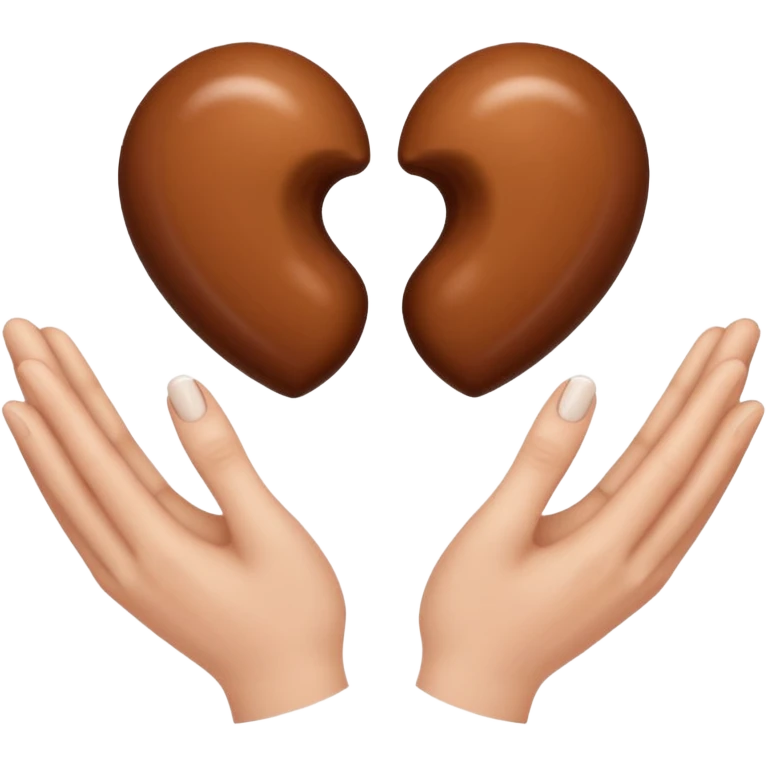 Je veux l'emoji main en cœur 🫶🏾 avec une main marron et une main blanche, deux mains qui forment un coeur emoji