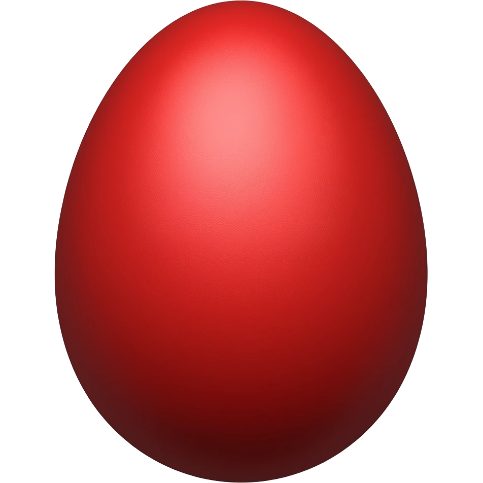 Red egg without any face emoji