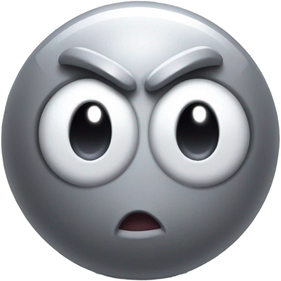 Metal cute mad Kirby Gray ball driving on car wheels with mad eyebrows game emoji