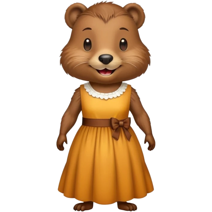 Beaver wearing dress emoji