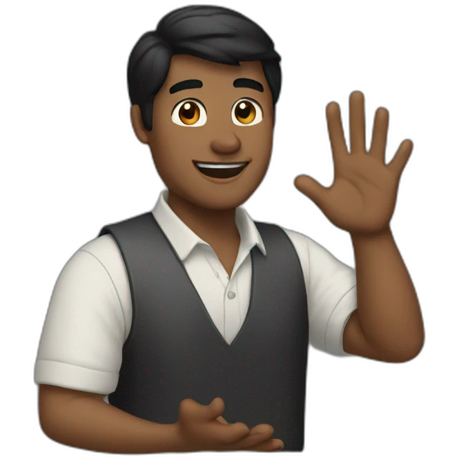 black haired man clapping emoji