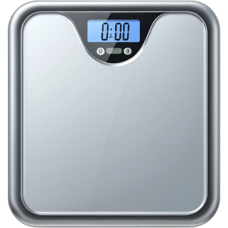 Digital weight scale with 0:00 on it emoji