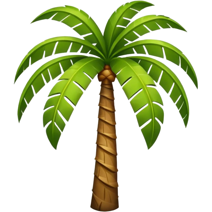 Palm Tree: flat body toony leafs non floor emoji