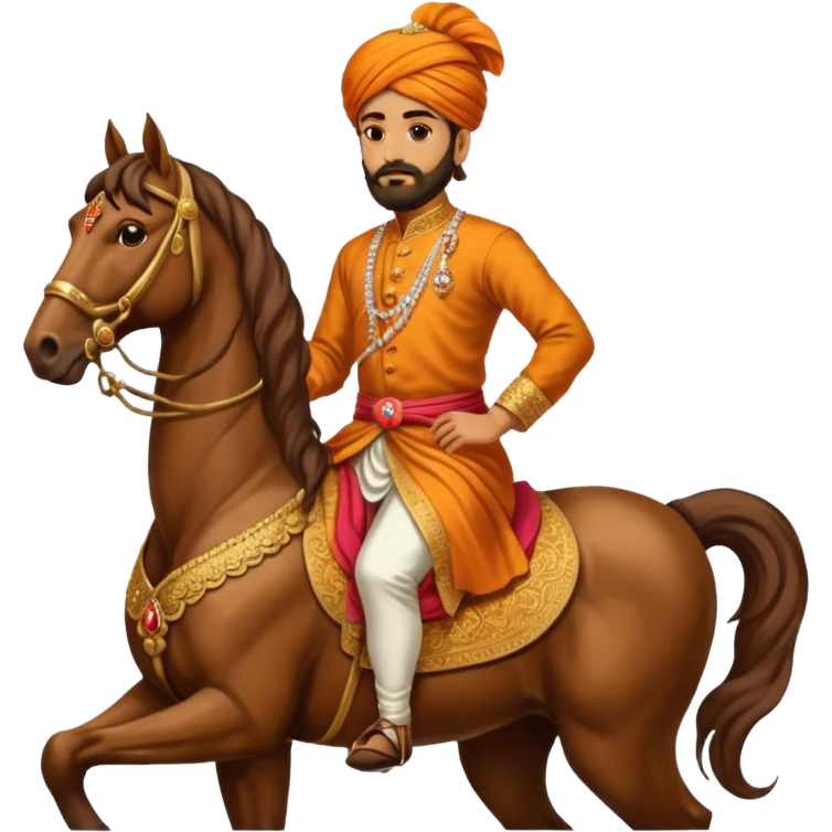 Chatrapati Shivaji Maharaj with horse emoji