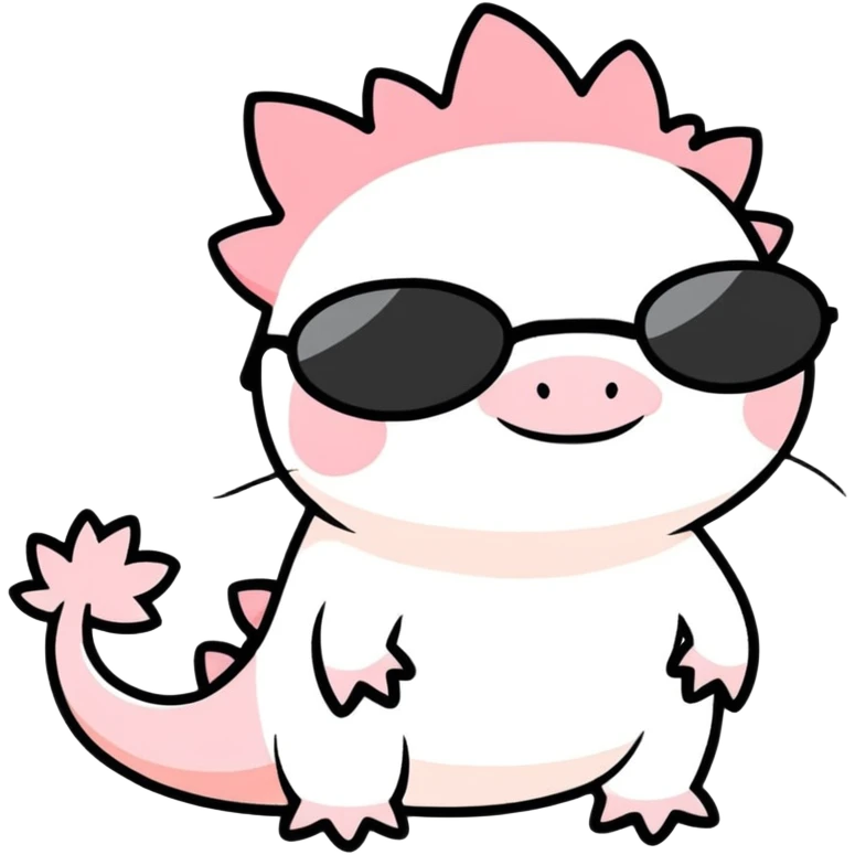 A axolotil with sunglasses emoji
