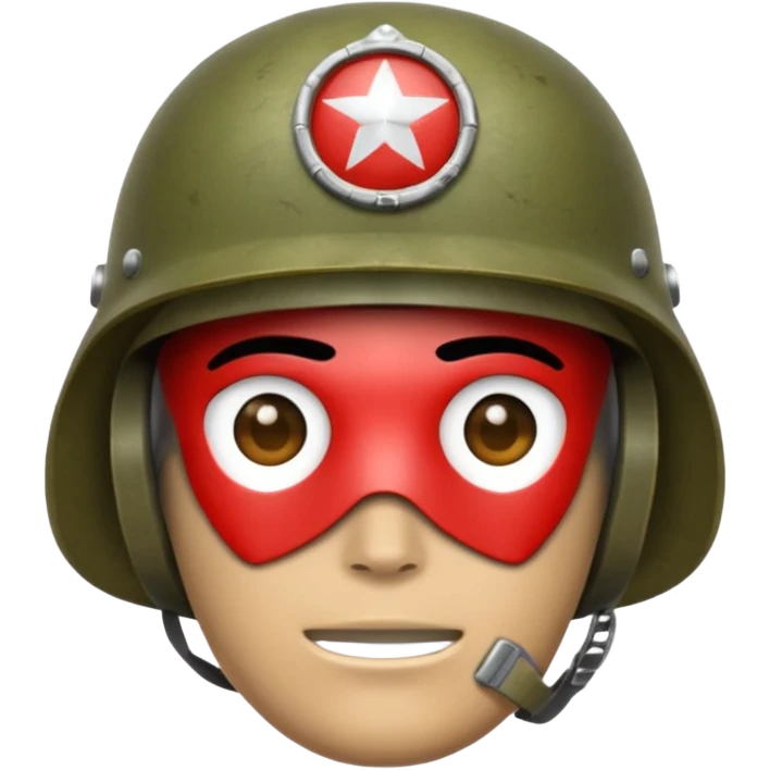 Make an army soldier helmet with a face emoji