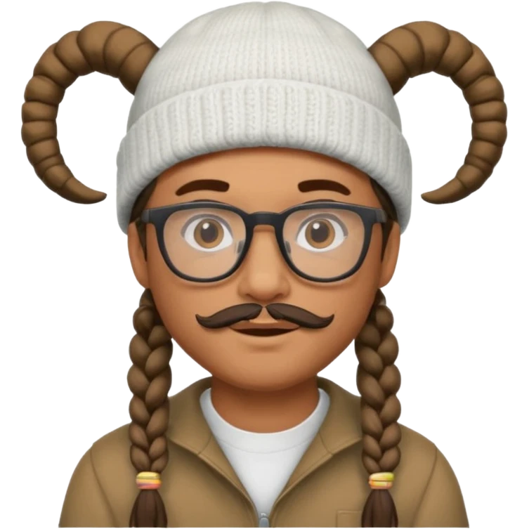 man with braids glasses beanie and goat beard emoji