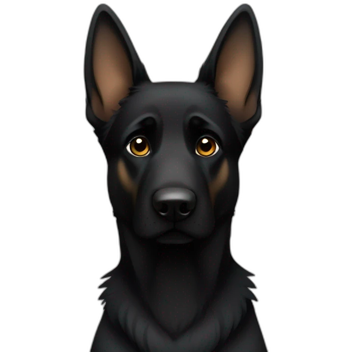 Black German shepherd sad  emoji