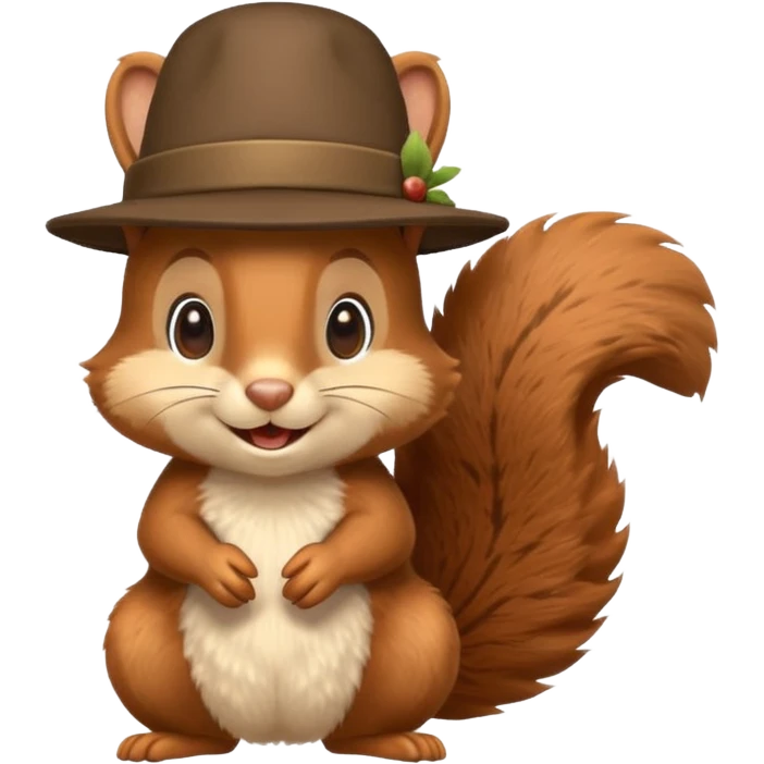 Happy squirrel with hat emoji