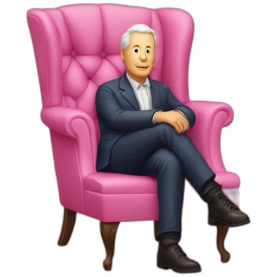 Robert Wilson Scott sitting on pink chair emoji