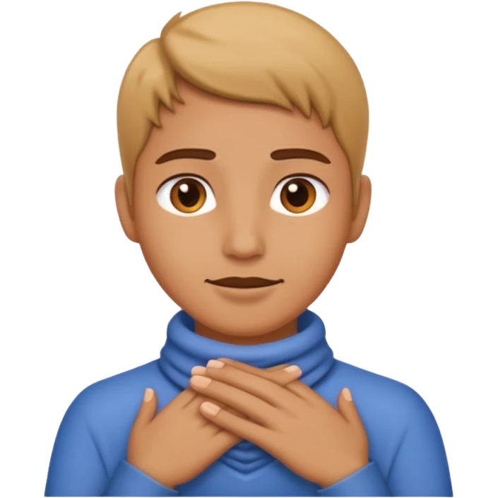 Person with hands around neck emoji