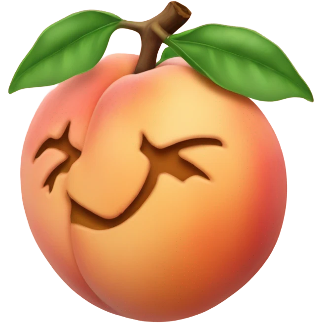 Peach emoji with hand print emoji
