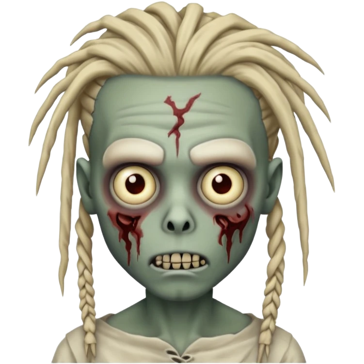 Zombie boy with dreadlocks emoji