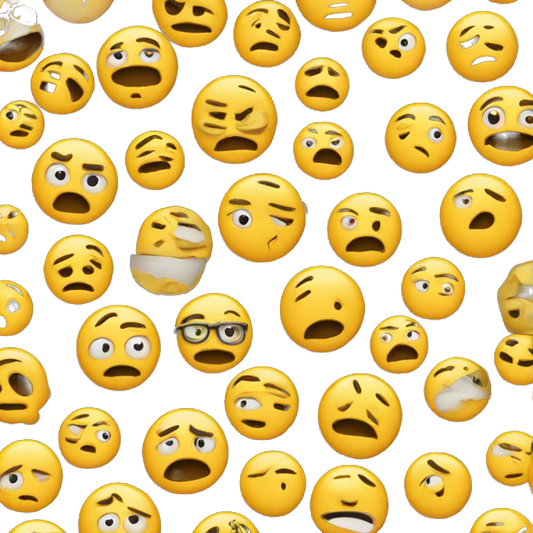 emoji with round yellow face emoji pattern with eyes closing like suspicious face in animated films emoji