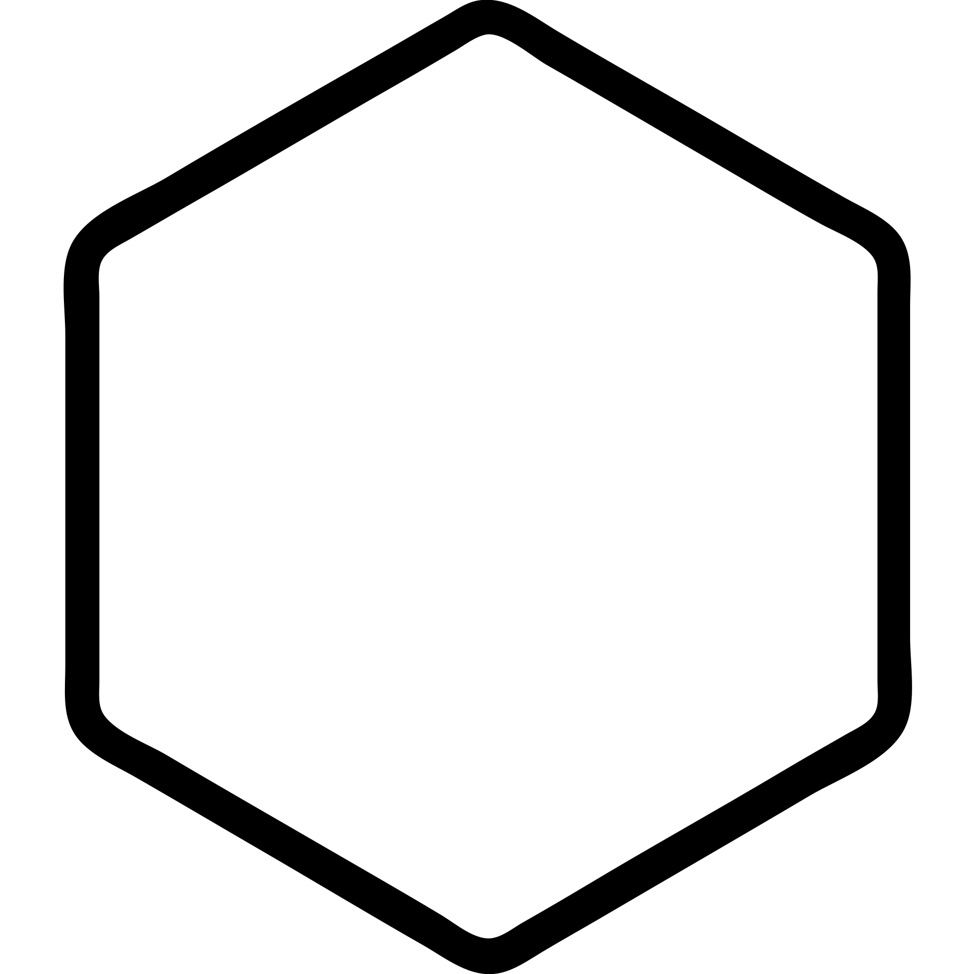 simple line drawing of a benzene ring, structural formula style emoji