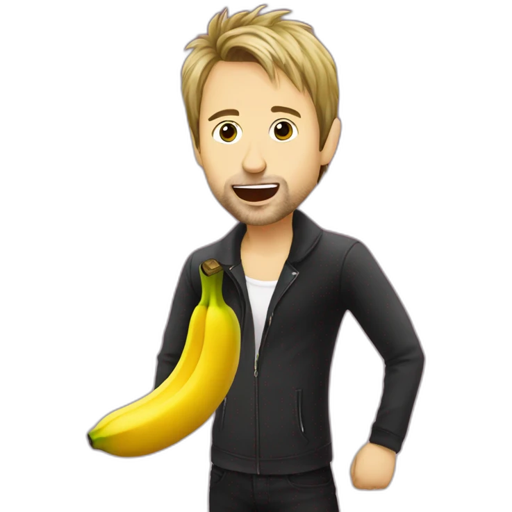 Matt Bellamy eating a banana emoji