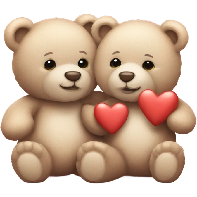 two cute teddy bears in love  emoji