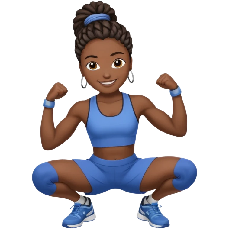 Create an emoji of rey. he has dreadlocks, african american, he's an athlete handsome with a million dollar smile. he's also a strength coach who values performance training. Make him darkskin, with 2 strand twist hairsyle  emoji