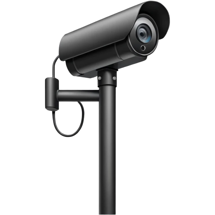 5 CCTV cameras together on pole large cameras  emoji