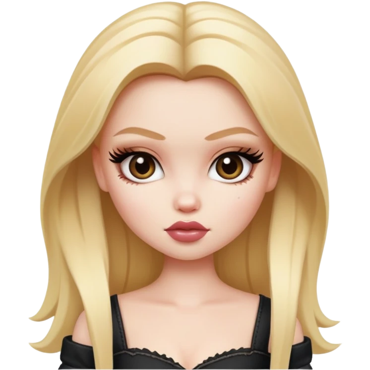 pretty bratz baddie, pale skin, blonde emoji