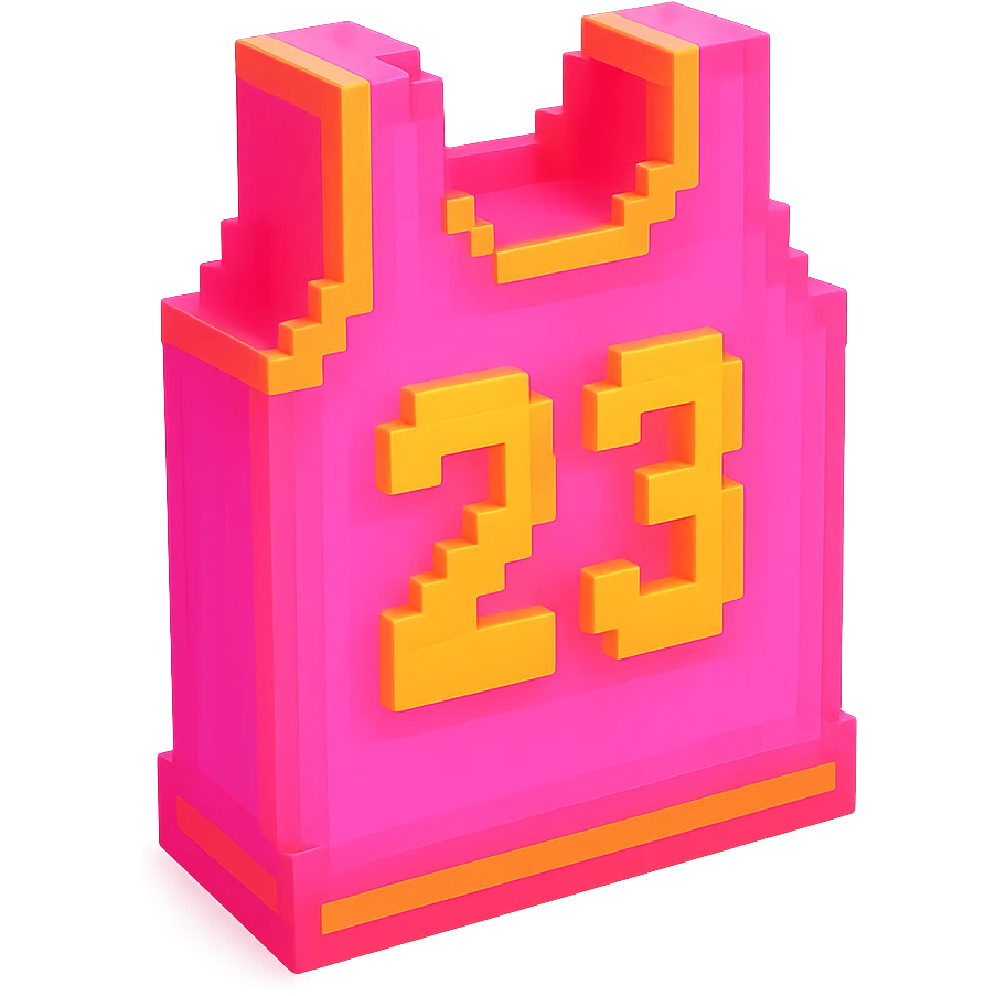 светящейся розовая баскетбольная майка с надписью "23", no background emoji
