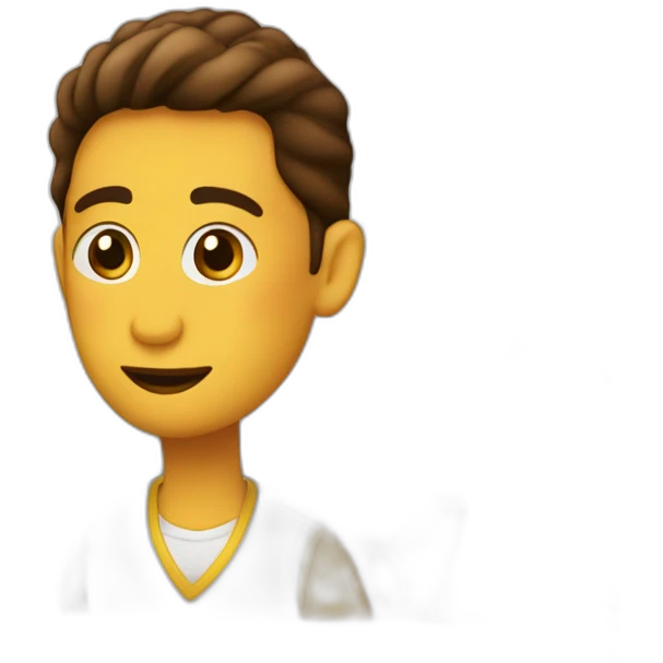 Chico pelo café piel morena con la boca abierta emoji
