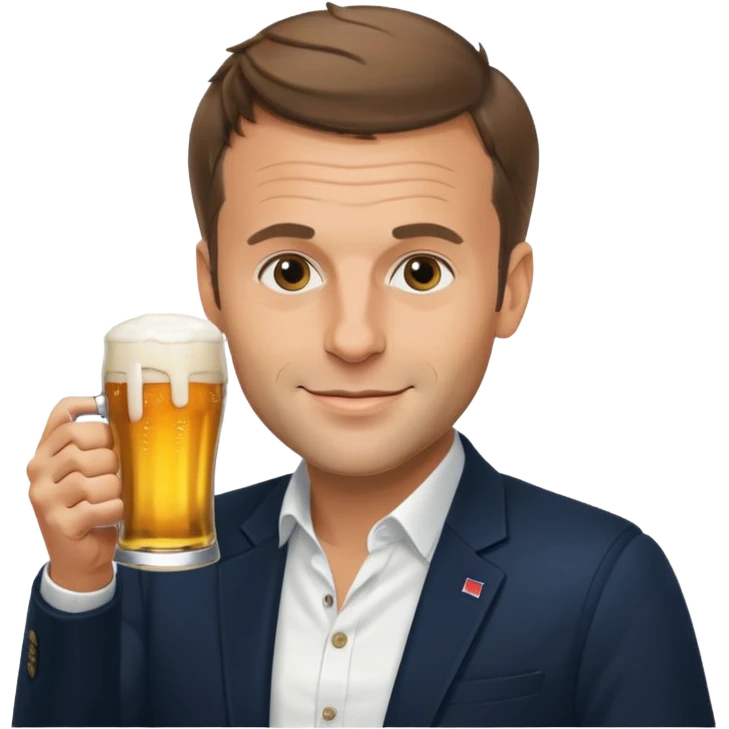 Macron qui boit de la bière  emoji