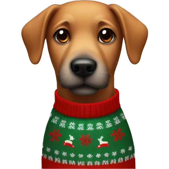 dog with a xmas sweater  emoji