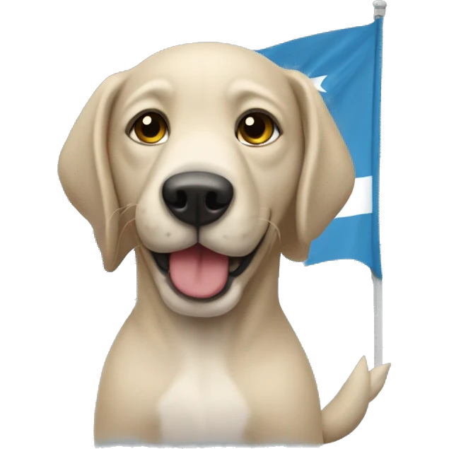 Perro con bandera de Uruguay emoji